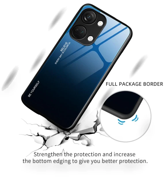 Gradient Tempered Glass Back Shell PC+TPU Shock Protective Phone Case — Screen Protectors, Smartwatch 2025