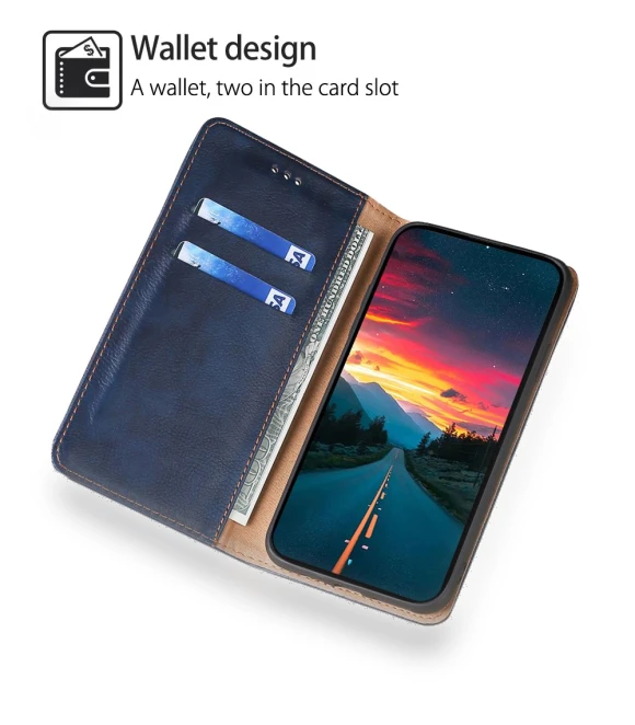 Leather Wallet Case with Magnetic Closure — Flip Cases, Smartwatch 2025