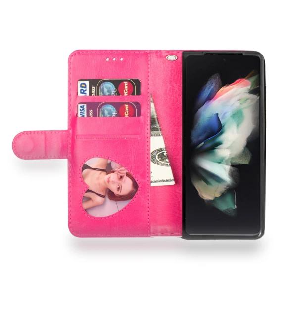 PC+PU Leather Phone Stand Case Zippered Wallet Glittery Phone Cover — Phone Accessories, Smartwatch 2025