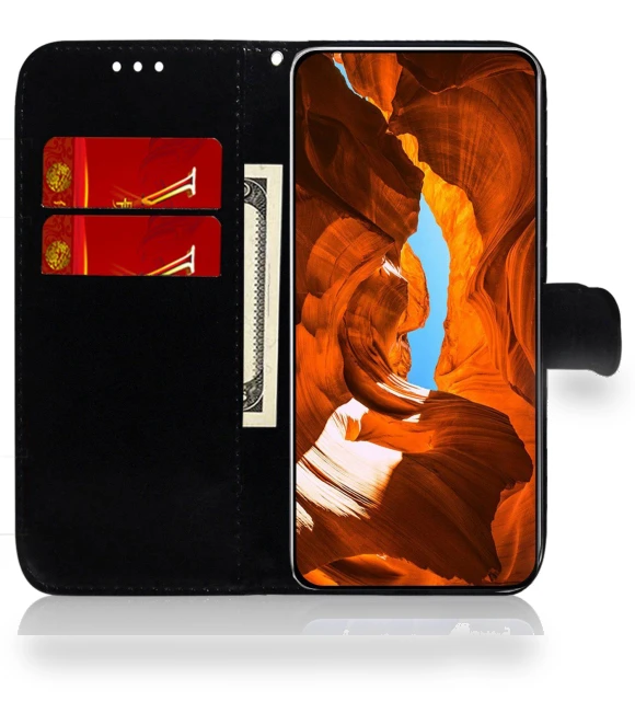 PU Leather Dazzling Flower Phone Cover with Card Slots — Basic Cases, Smartwatch 2025