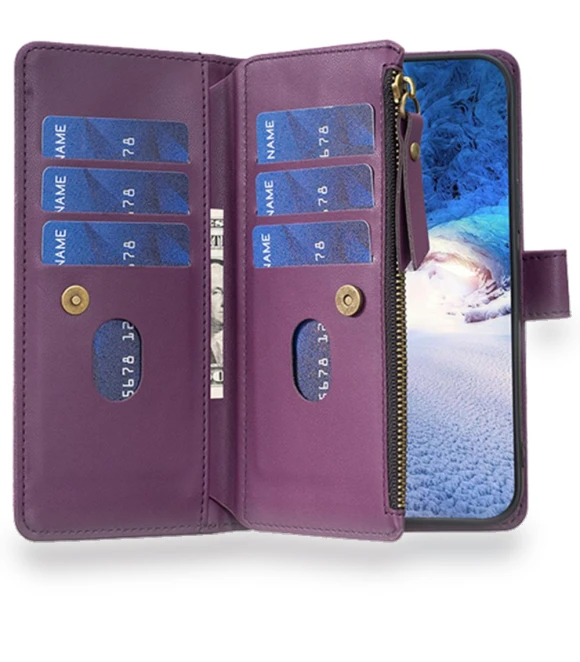 PU Leather Stand Phone Case with Zipper Pocket — Basic Cases, Smartwatch 2025