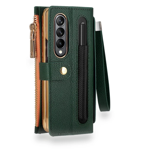 RFID Blocking PU Leather Zipper Wallet Phone Case — Flip Cases, Smartwatch 2025