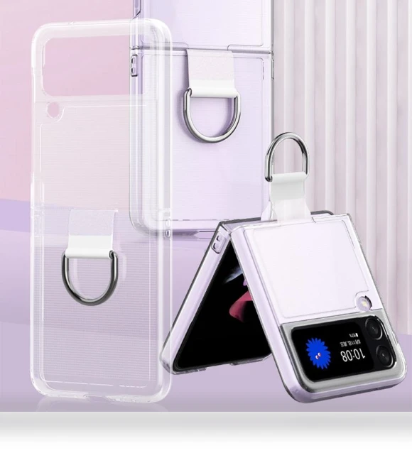Transparent Metal Ring Holder Design Hard PC+PVC Phone Case Cover — Basic Cases, Smartwatch 2025