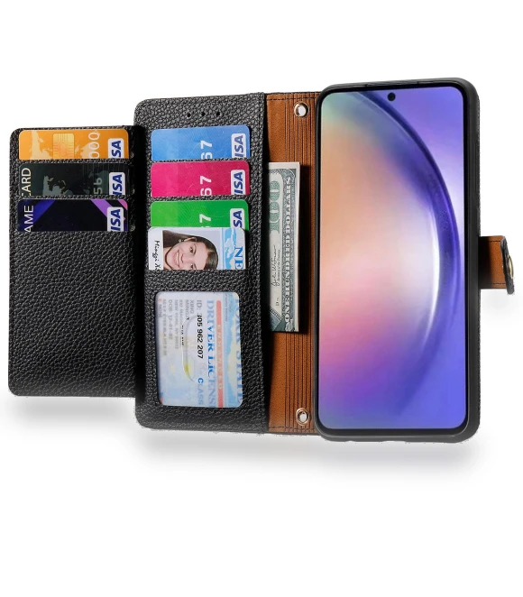 Zipper Wallet PU Leather Phone Cover with Hand Strap — Bumpers, Smartwatch 2025