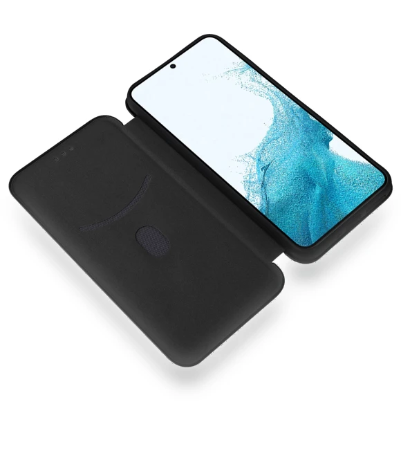 Carbon Fiber Texture Magnetic PU Leather Phone Case with Stand — Phone Accessories, Smartwatch 2025