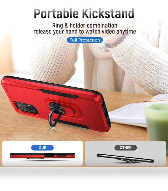 Defender Series Anti-fall Phone Cover with Rotary Ring Kickstand — Bumpers, Smartwatch 2025