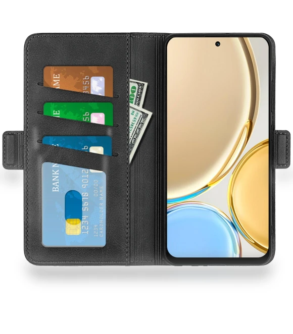 Dual-Clasp PU Leather Phone Shell with Adjustable Folding Stand — Phone Accessories, Smartwatch 2025