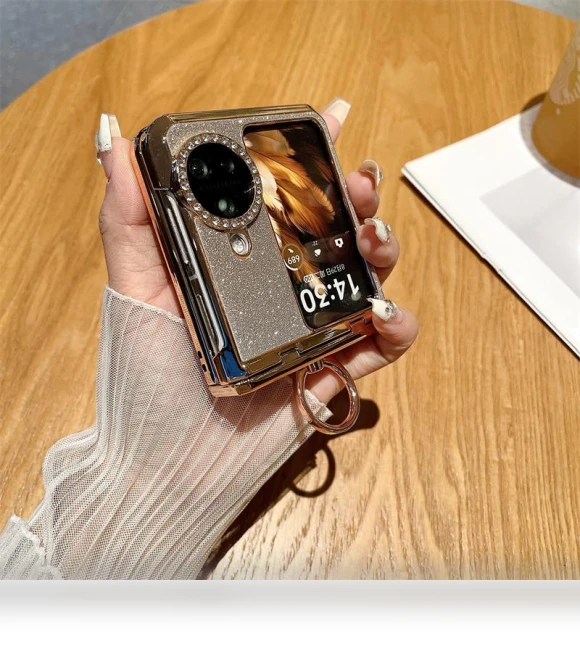 Glitter Design Hard PC Phone Cover with Ring Kickstand — Screen Protectors, Smartwatch 2025