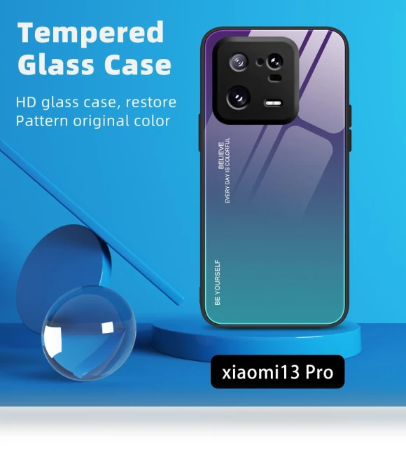 Gradient Color Phone Case with Tempered Glass — Screen Protectors, Smartwatch 2025