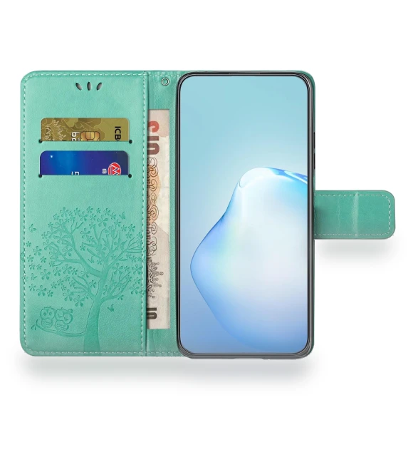 Imprinted Owl Tree Pattern Stand Wallet Case — Phone Accessories, Smartwatch 2025