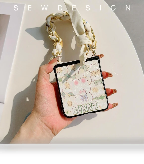 Lacquered Pattern Phone Cover with Silk Scarf Chain — Flip Cases, Smartwatch 2025