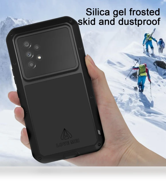 Metal+Silicone Hybrid Case with Tempered Glass Screen Protector — Phone Accessories, LOVE MEI
