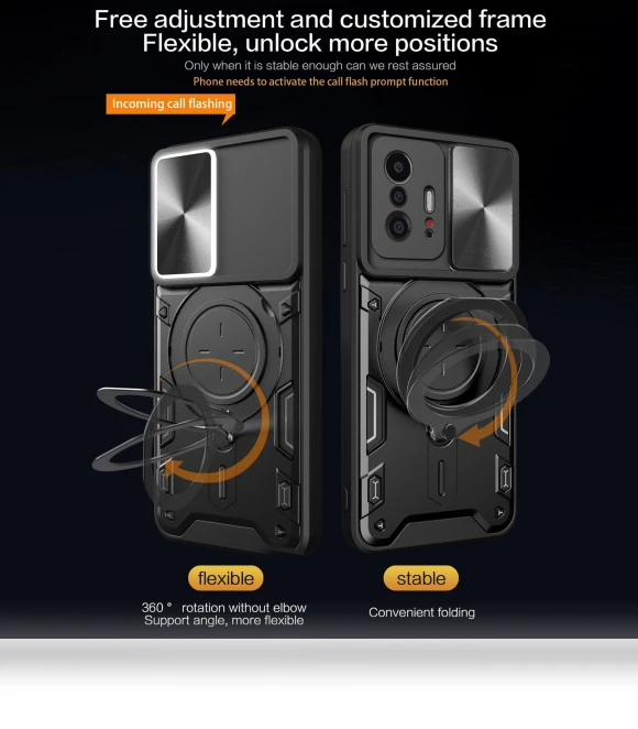 PC+TPU Cover with Slide Camera Lid Ring Kickstand Anti-drop Phone Case — Phone Accessories, Smartwatch 2025