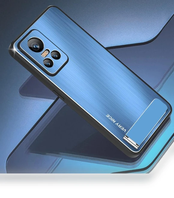 TPU Frame Aluminium Alloy Back Brushed Phone Case with Kickstand — Back Covers, Smartwatch 2025