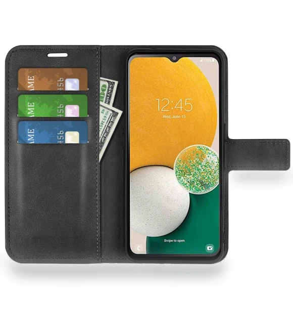 Calf Texture PU Leather Phone Case Wallet with Foldable Stand — Phone Accessories, Smartwatch 2025