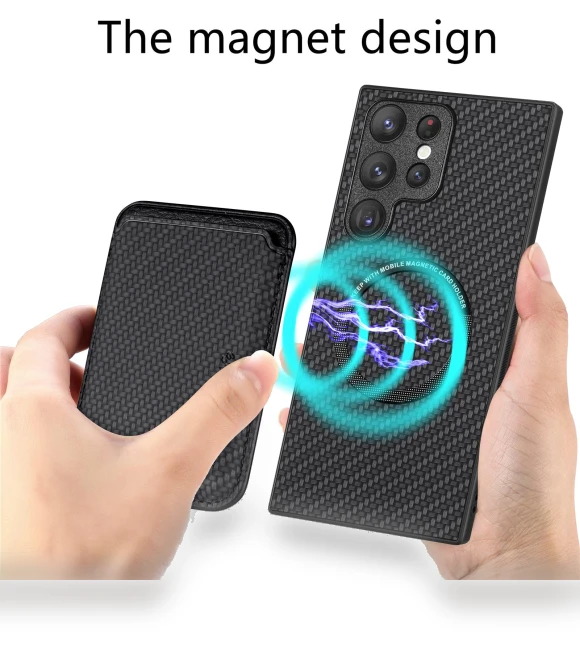 Carbon Fiber Texture 2-in-1 Detachable Phone Case with Card Holder — Basic Cases, Smartwatch 2025