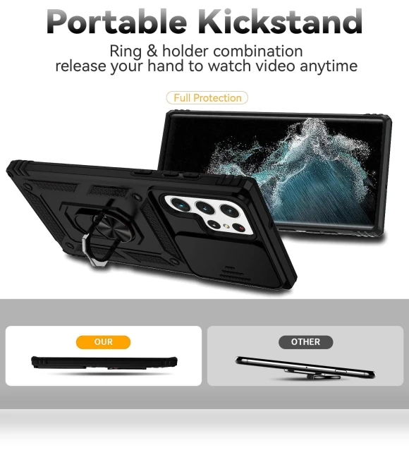 Case Stand with Ring for Samsung Galaxy S22 Ultra 5G — Phone Accessories, Smartwatch 2025