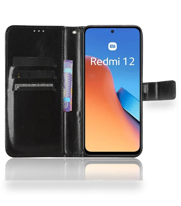 Crazy Horse Texture PU Leather Folio Flip Stand Wallet Cover — Flip Cases, Smartwatch 2025