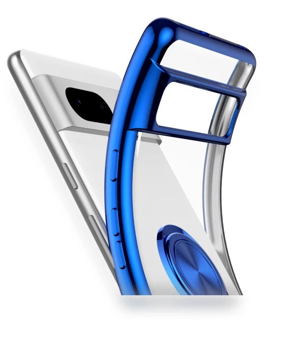 Electroplating TPU Phone Case with Rotary Ring Holder — Phone Accessories, Smartwatch 2025