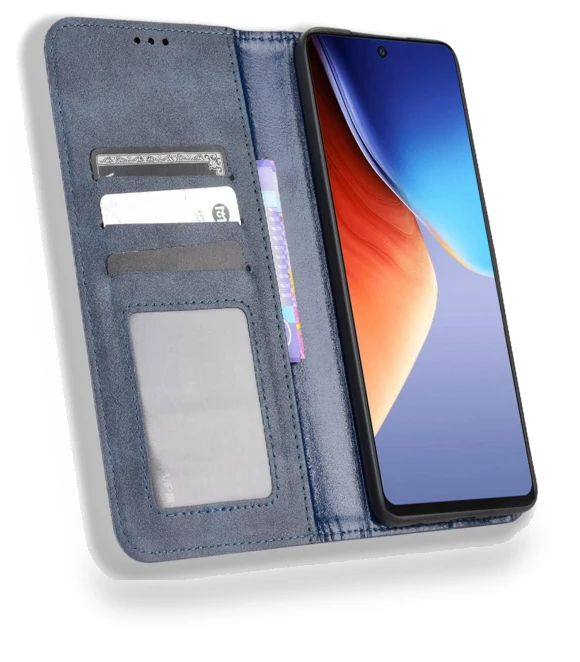 Full Coverage Auto Closing Magnetic Folio Flip Retro PU Leather Wallet Case — Flip Cases, Smartwatch 2025