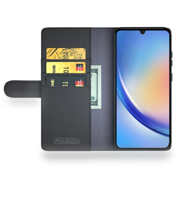 Genuine Split Leather Phone Cover with Wallet Stand — Phone Accessories, Smartwatch 2025