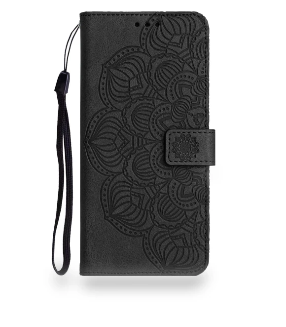 Imprinted Mandala Flower Drop-proof Phone Cover Wallet Stand — Phone Accessories, Smartwatch 2025