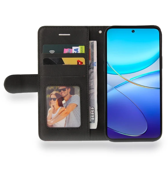 Leather Case Wallet Stand Color Splicing Phone Cover — Phone Accessories, Smartwatch 2025