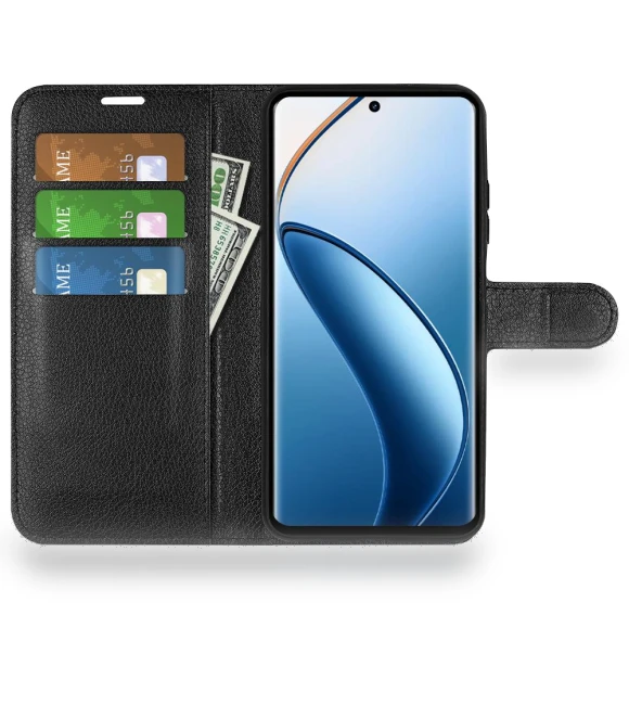 Litchi Texture PU Leather Folio Flip Wallet Phone Cover — Phone Accessories, Smartwatch 2025