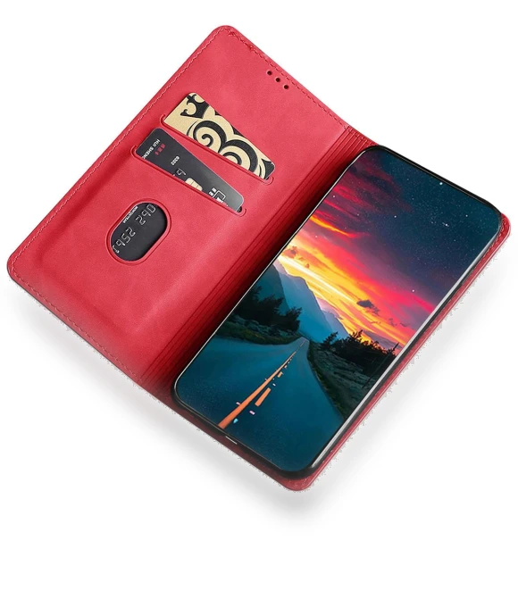 Magnetic Case Leather Skin-Touch Feeling Phone Cover with Card Holder — Phone Accessories, Smartwatch 2025