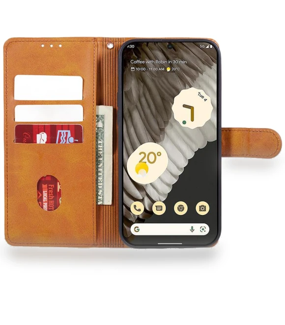 Magnetic Clasp Calf Texture Cover PU Leather Wallet Stand Phone Case — Phone Accessories, Smartwatch 2025