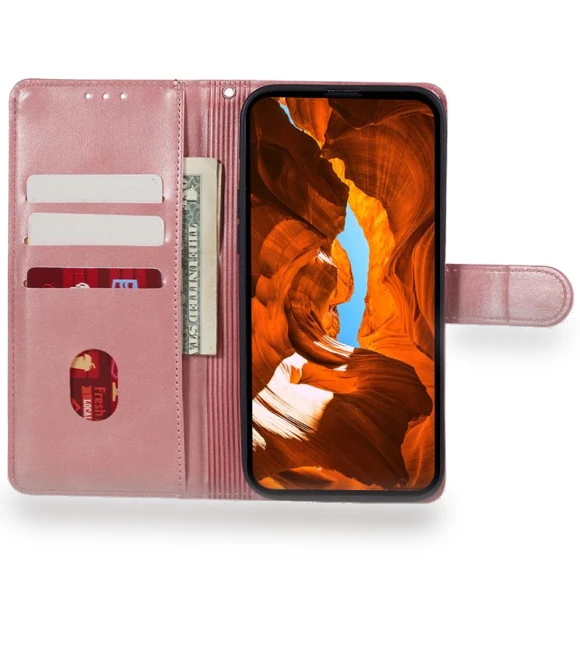 Magnetic Clasp Leather Wallet Phone Cover — Flip Cases, Smartwatch 2025