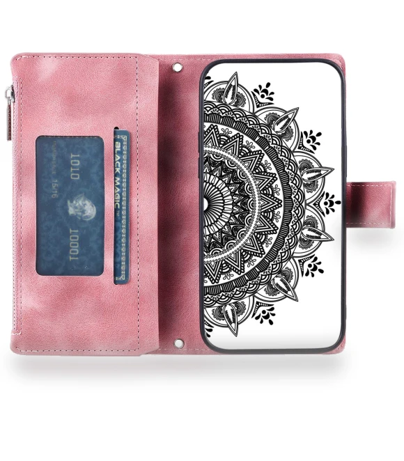 Mandala Flower Pattern Printing Leather Phone Case Stand — Phone Accessories, Smartwatch 2025
