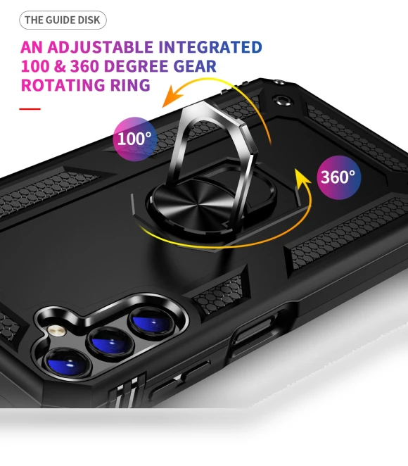 Military Grade Shockproof Phone Case with Ring Kickstand — Bumpers, Smartwatch 2025