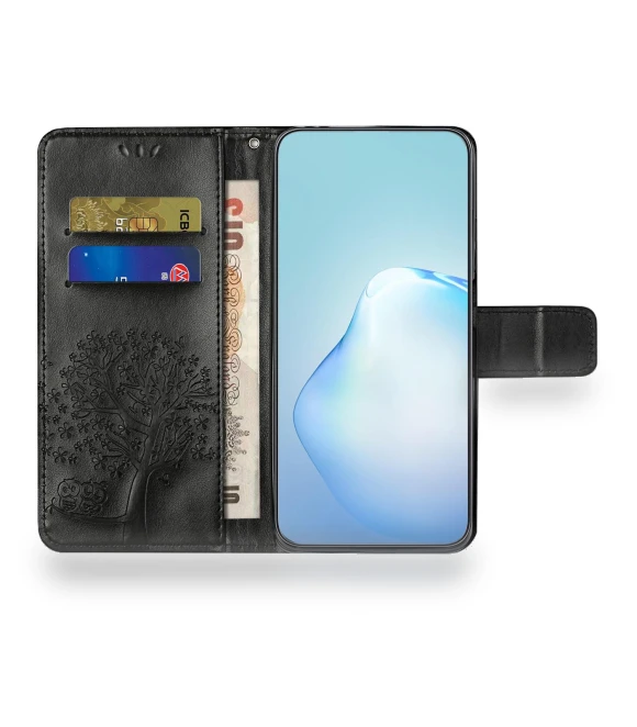 Owl Tree Imprinted PU Leather Stand Case — Phone Accessories, Smartwatch 2025