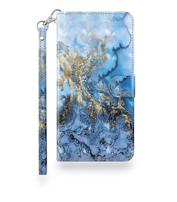 PU Leather 3D Creative Pattern Printing Phone Cover Wallet Stand with Wrist Strap — Phone Accessories, Smartwatch 2025
