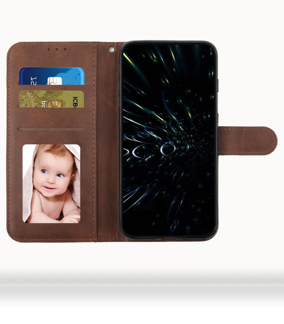 PU Leather Calf Texture Phone Cover with Stand — Protective Covers, Smartwatch 2025