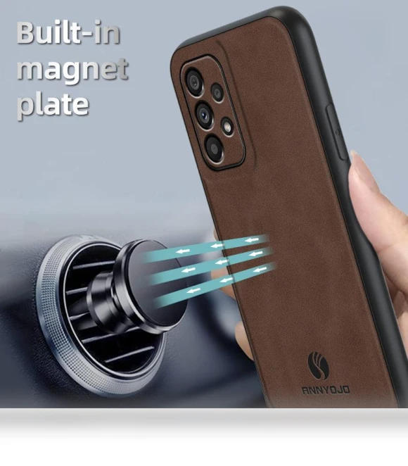 PU Leather+PC+TPU Cover Magnetic Car Mount Anti-drop Phone Case — Phone Accessories, ANNYOJO