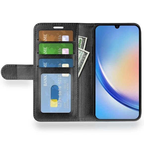 PU Leather Wallet Flip Cover with Stand — Phone Accessories, Smartwatch 2025