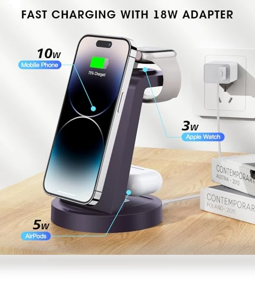 3 in 1 Wireless Charging Station — Chargers, SHEN ZHEN GTL TECHNOLOGY CO .,LTD