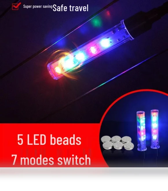 5-LED Vibration Sensor Valve Lights — Bike Valve Protectors, OmniShop