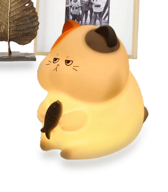 Fun Touch Lamp in Shape of Cat and Fish — Kids' Lamps, TOP-MALL-001