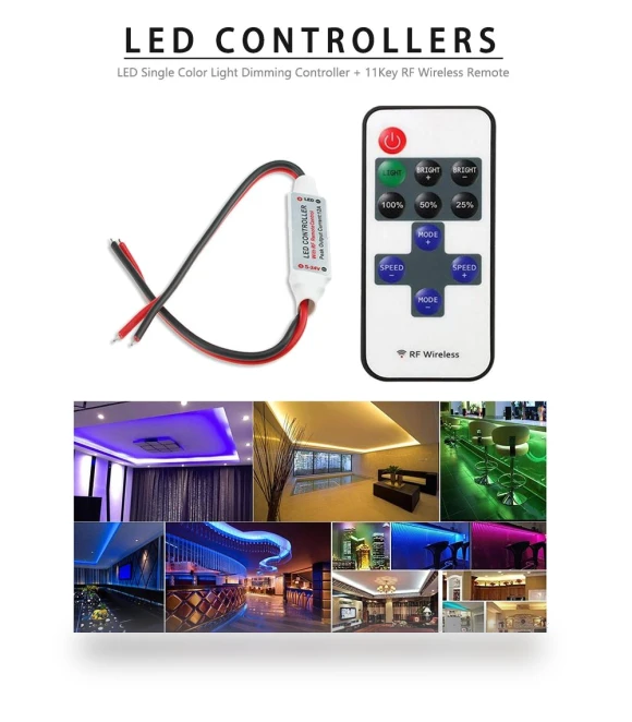 Wireless Remote Control for Mini LED Strip — Remote Controls, FYUU-autoparts