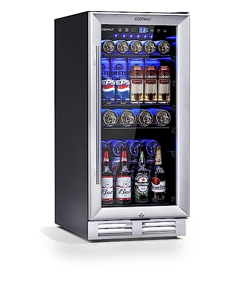 15 Inch Beverage Cooler Refrigerator — Mini Fridges, COSTWAY