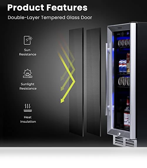 15 Inch Beverage Cooler Refrigerator — Mini Fridges, COSTWAY