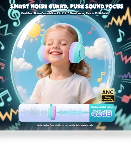 Kids Wireless Active Noise Cancelling Headphones — In-Ear Headphones, SteelLumen