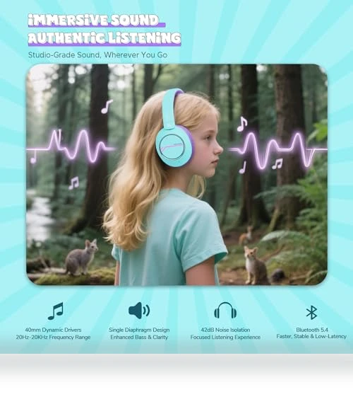 Kids Wireless Active Noise Cancelling Headphones — In-Ear Headphones, SteelLumen