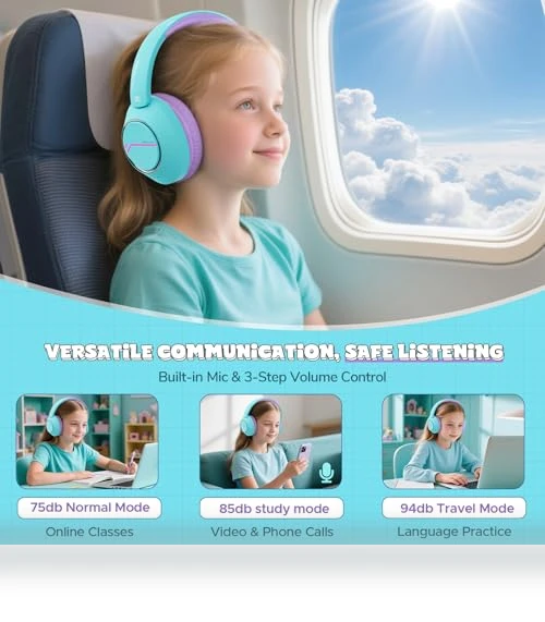 Kids Wireless Active Noise Cancelling Headphones — In-Ear Headphones, SteelLumen