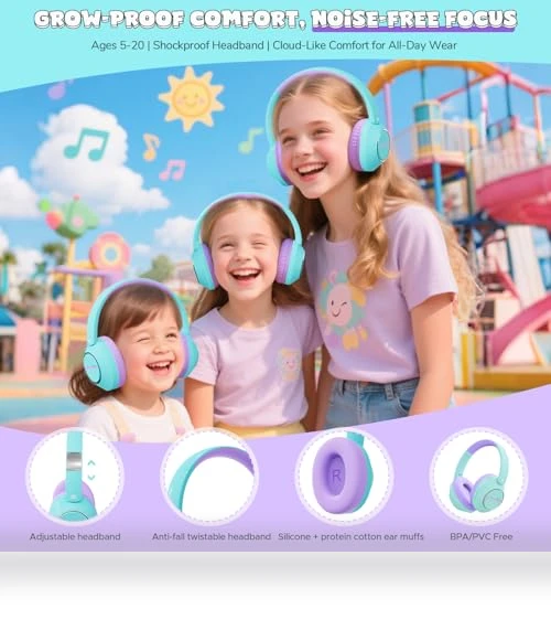 Kids Wireless Active Noise Cancelling Headphones — In-Ear Headphones, SteelLumen