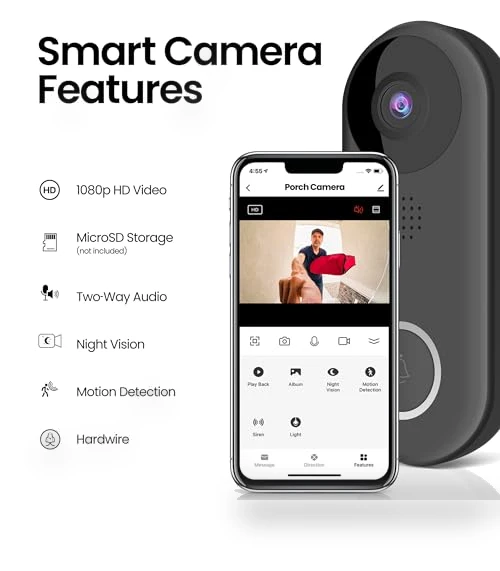 Smart Doorbell Camera — Smart Home Security, Feit Electric