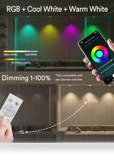 Ultra-Thin Wi-Fi LED Downlight RGBCW Color Changing Ceiling Light — Recessed Lighting, Ligency